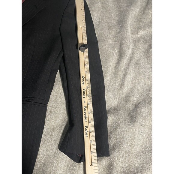 C & R Clothier Coat Blazer Men's Large Black Wool, Striped Coat - Picture 15 of 16